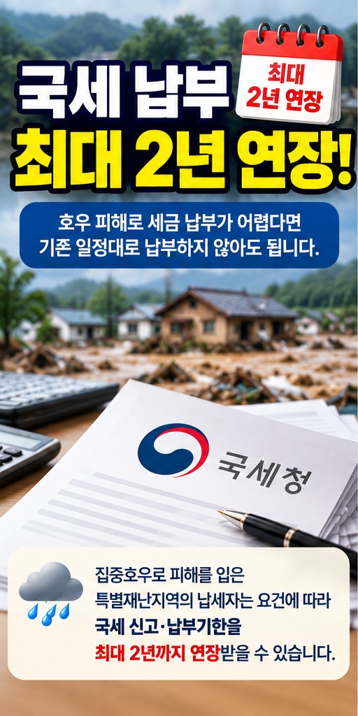 호우 피해 국세 납부 최대 2년 연장&amp;#44; 대상과 신청방법
