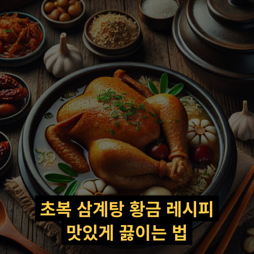 초복 삼계탕 쉽고 맛있게 끓이는 방법 간단 황금레시피 날짜 확인