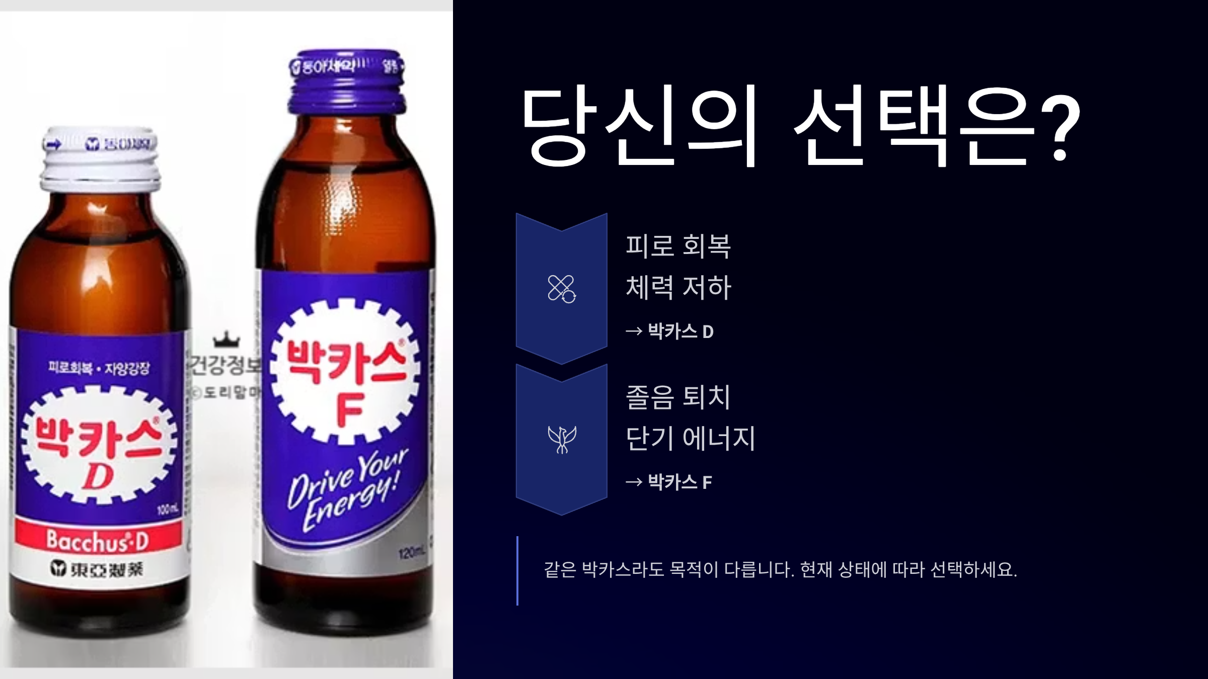 박카스 d f 어떤걸 선택해야 할까