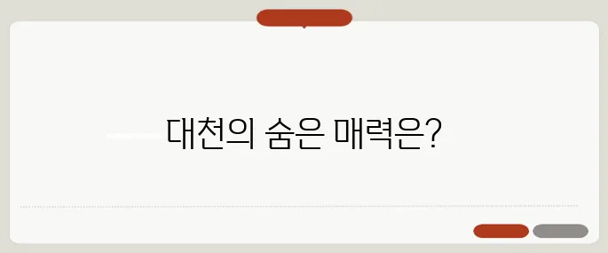 대천해수욕장의 매력과 캠핑장의 다양한 선택지
