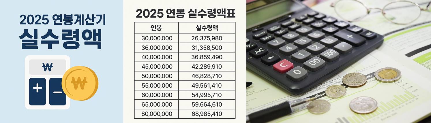 2025 연봉계산기 실수령액 관련 이미지