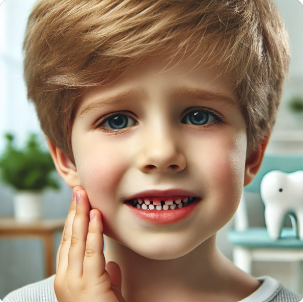 충치를 앓고 있는 아이의 모습