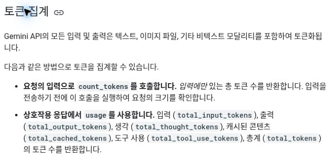 입력 토큰의 사전 계산과 응답 사용량을 구분하는 Google 공식 안내