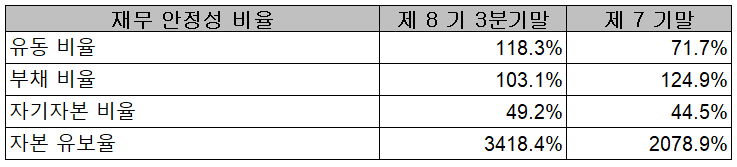 심텍 - 재무 안정성 비율