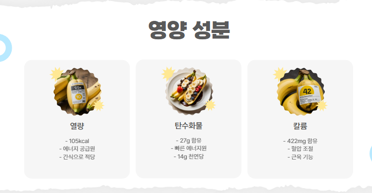 바나나 하루 한 개의 영양 성분