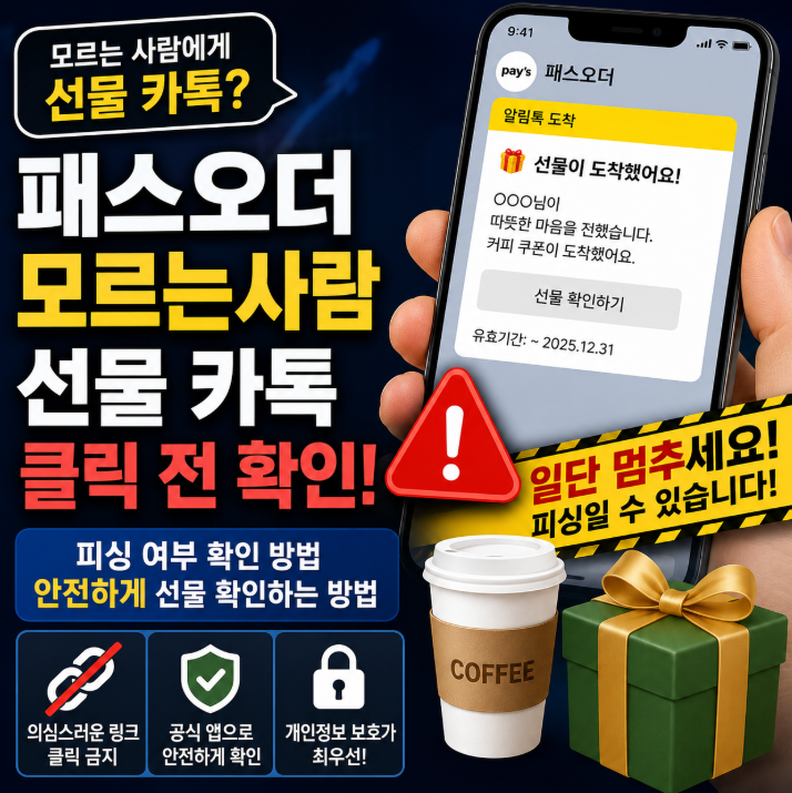 패스오더 모르는사람 선물 카톡? 스팸인지 확인하는 방법1