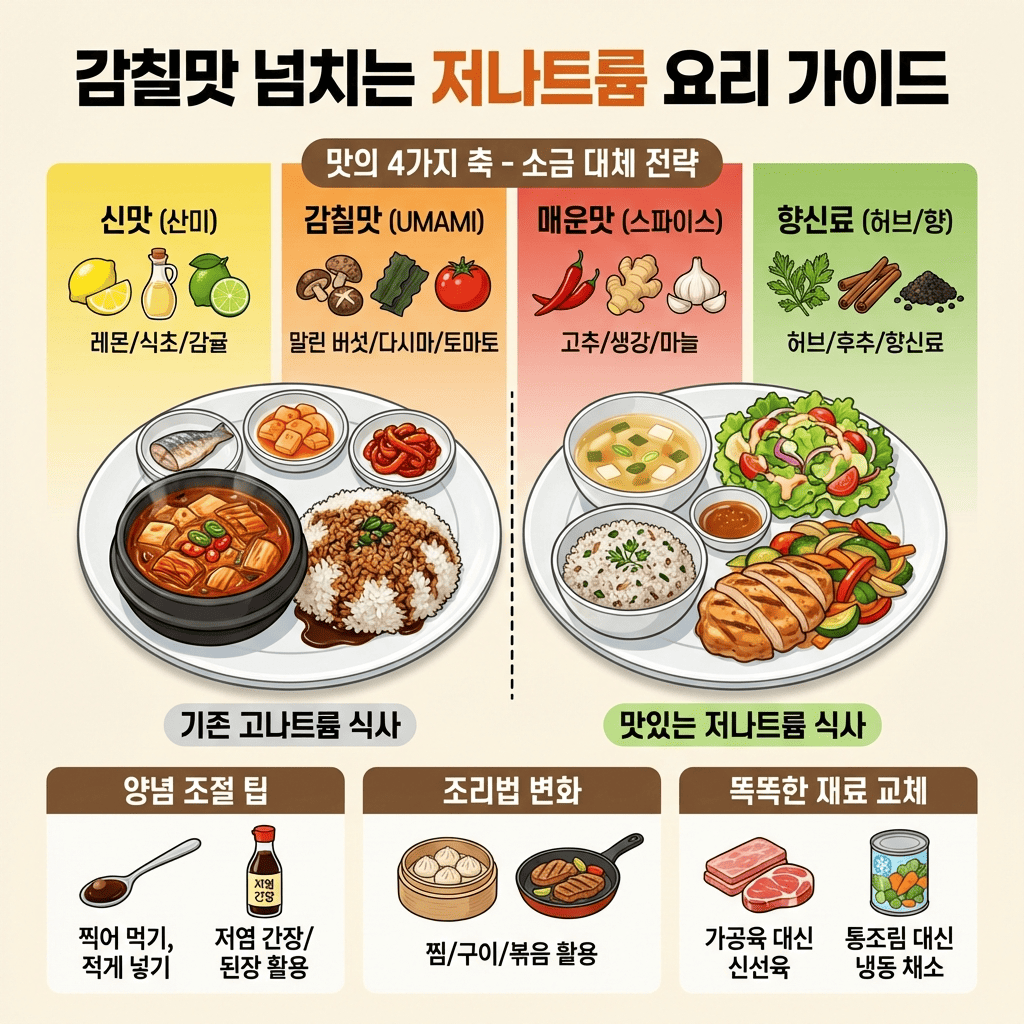 나트륨 줄이는 법, 맛있게 만드는 저염식 요리 꿀팁