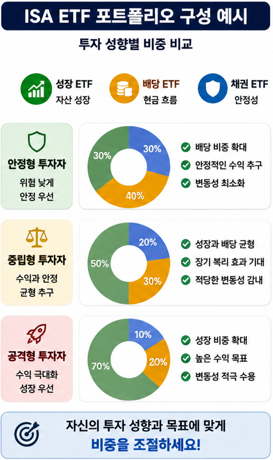 ISA ETF 포트폴리오 구성 예시 차트
