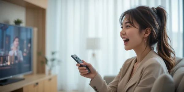 미스트롯4 방송일정을 기다리며 기대감에 찬 표정을 짓는 여성의 모습