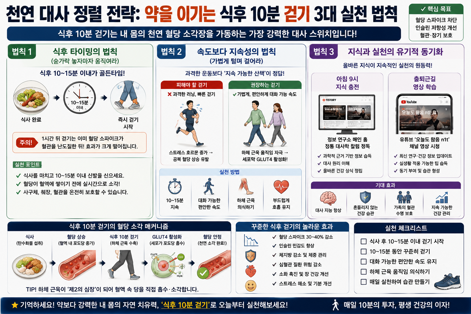 천연 대사 정렬 전략: 약을 이기는 식후 10분 걷기 3대 실천 법칙