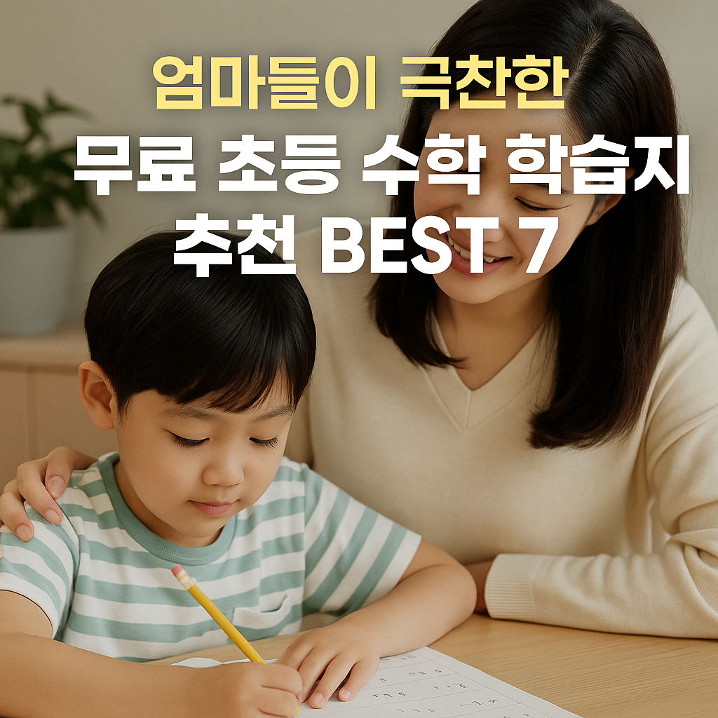 엄마들이 극찬한 무료 초등 수학 학습지 추천 BEST 7