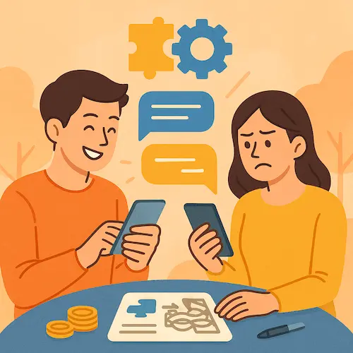 답장속도로 불만이 있는 커플