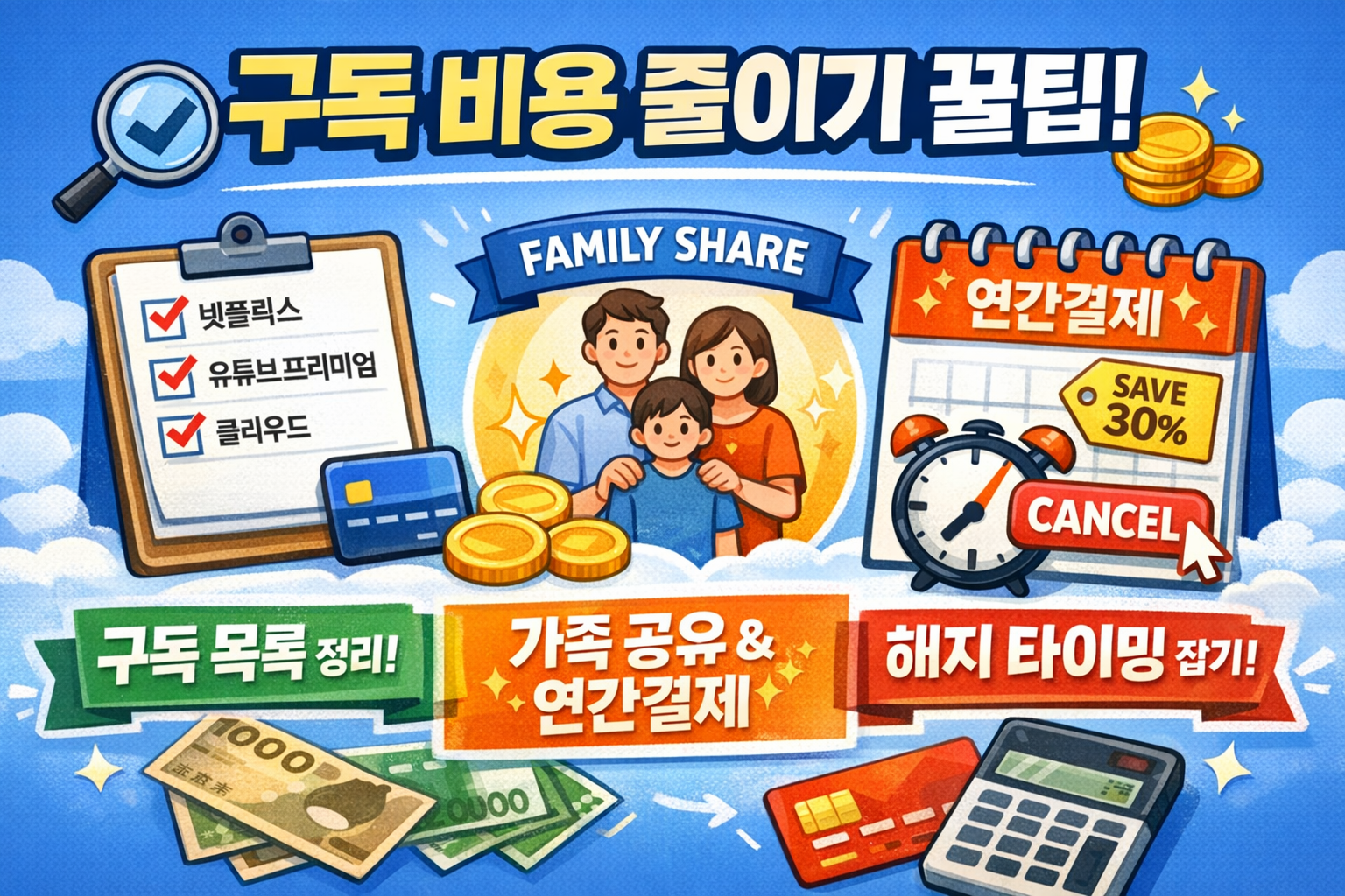 구독 목록 만드는 법, 가족공유/연간결제 손익, 해지 타이밍