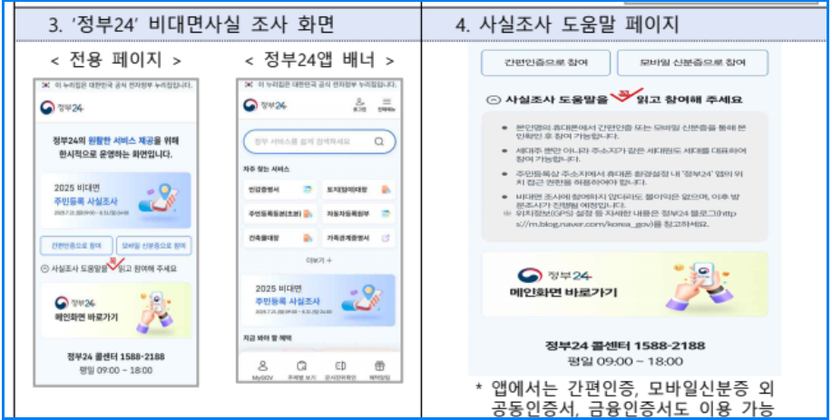 2025 주민등록 사실조사 비대면 참여방법