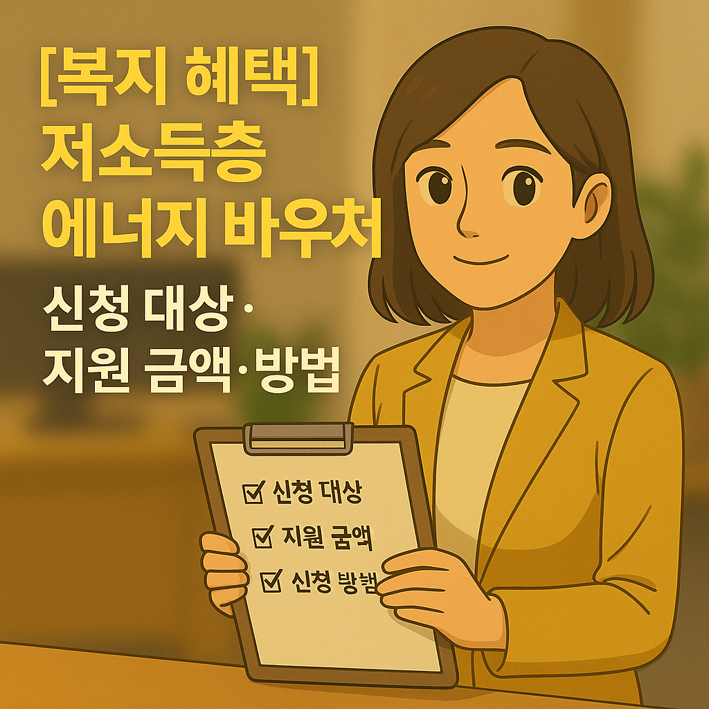 [복지 혜택] 저소득층 에너지 바우처 ｜ 신청 대상&middot;지원 금액&middot;방법 총정리
