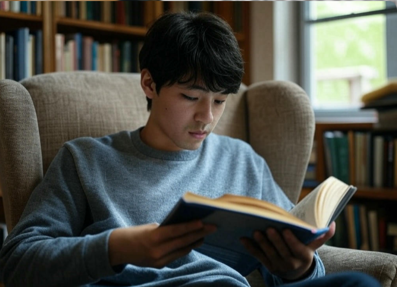 독서하는 학생 이미지