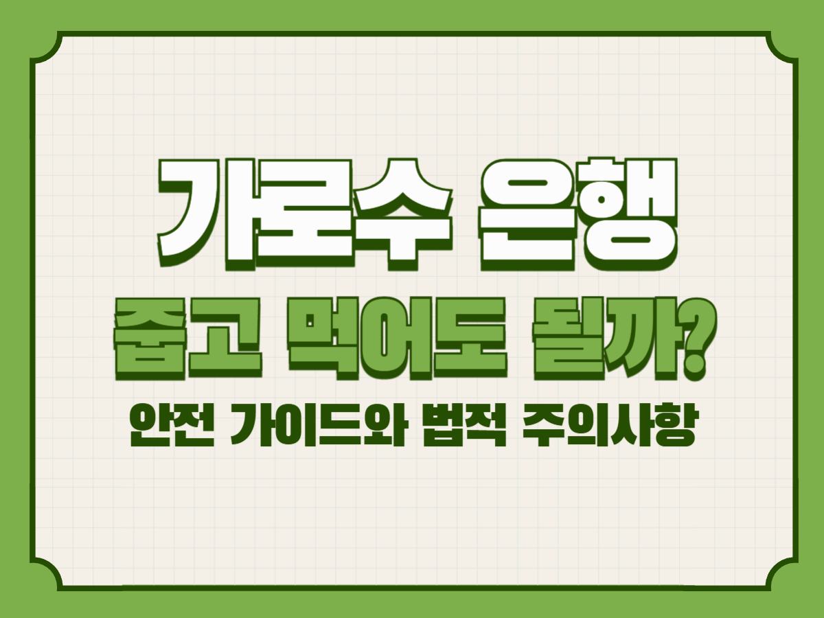가로수 은행, 줍고 먹어도 될까? 안전 가이드와 법적 주의사항