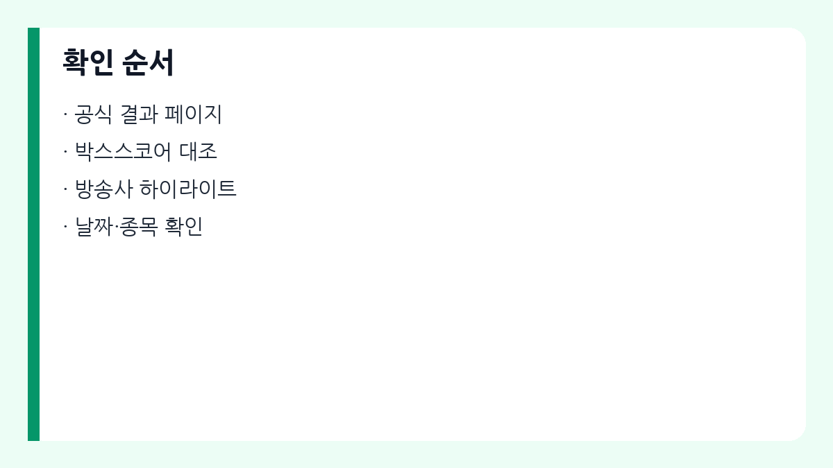 결과&middot;하이라이트 확인 순서