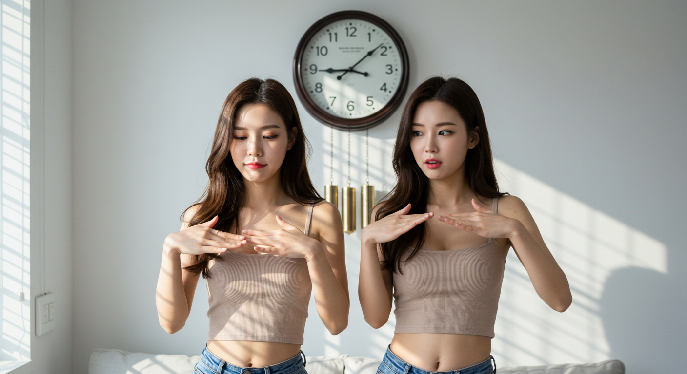 시계 앞에서 춤추는 여인들