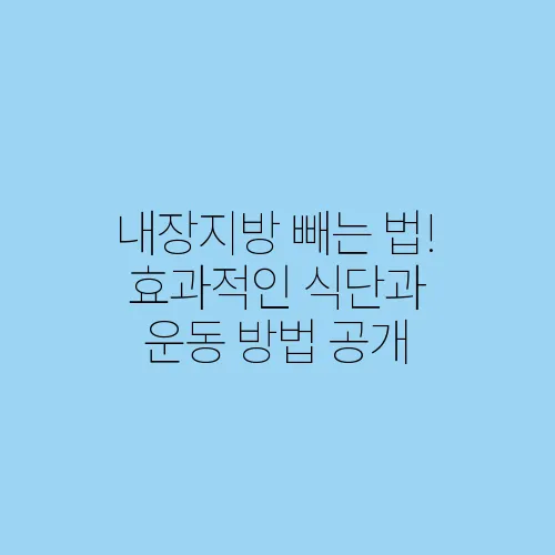 내장지방 빼는 법! 효과적인 식단과 운동 방법 공개