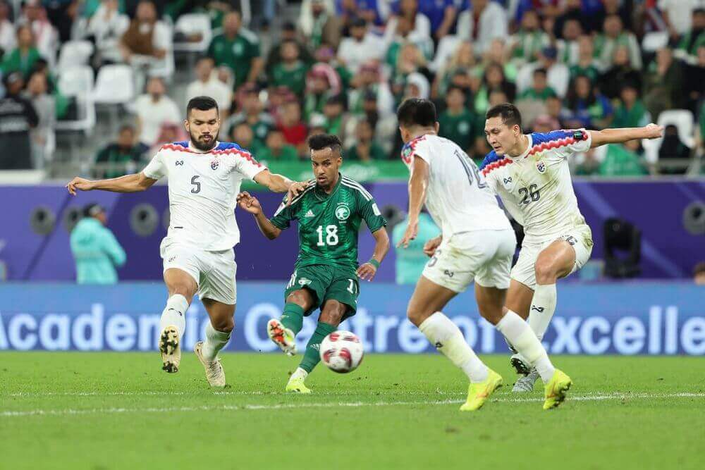 사우디와 태국의 축구경기 모습