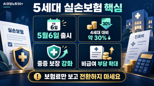 2026 5세대 실손보험 출시일 보험료 4세대 대비 약 30% 인하와 중증 비급여 보장 차이 비교