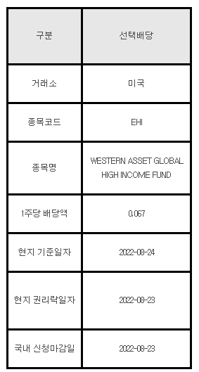 미국주식 선택배당 안내 EHI