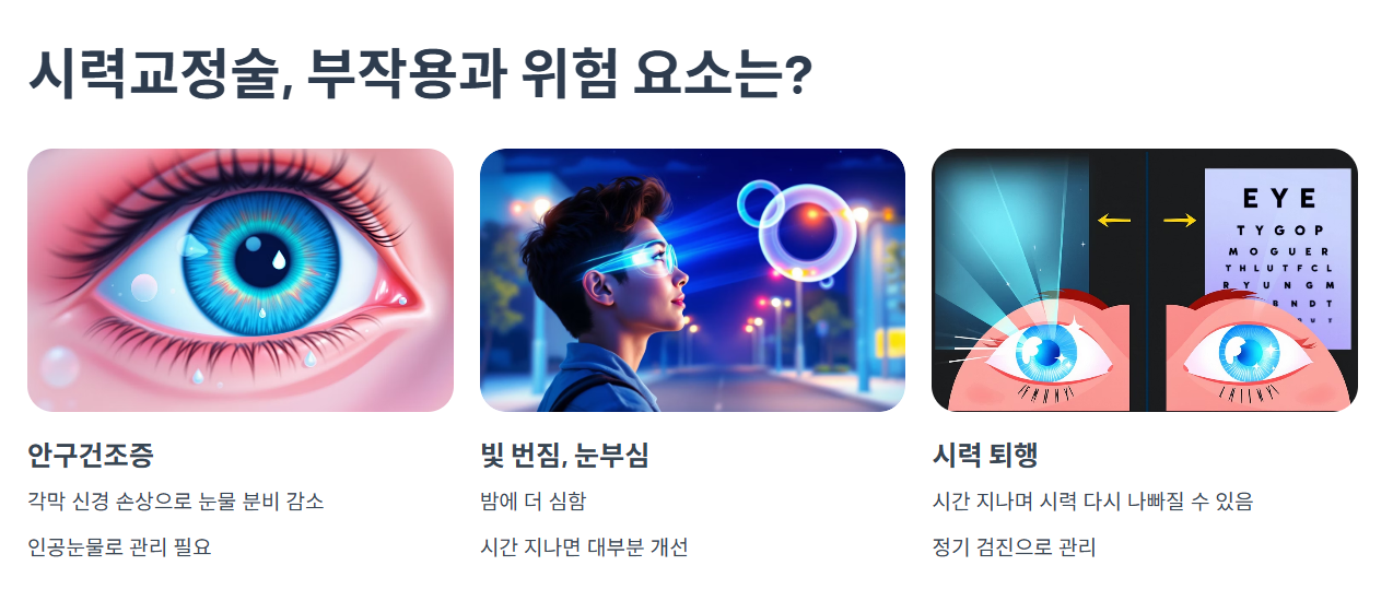 시력교정술, 부작용과 위험 요소는?