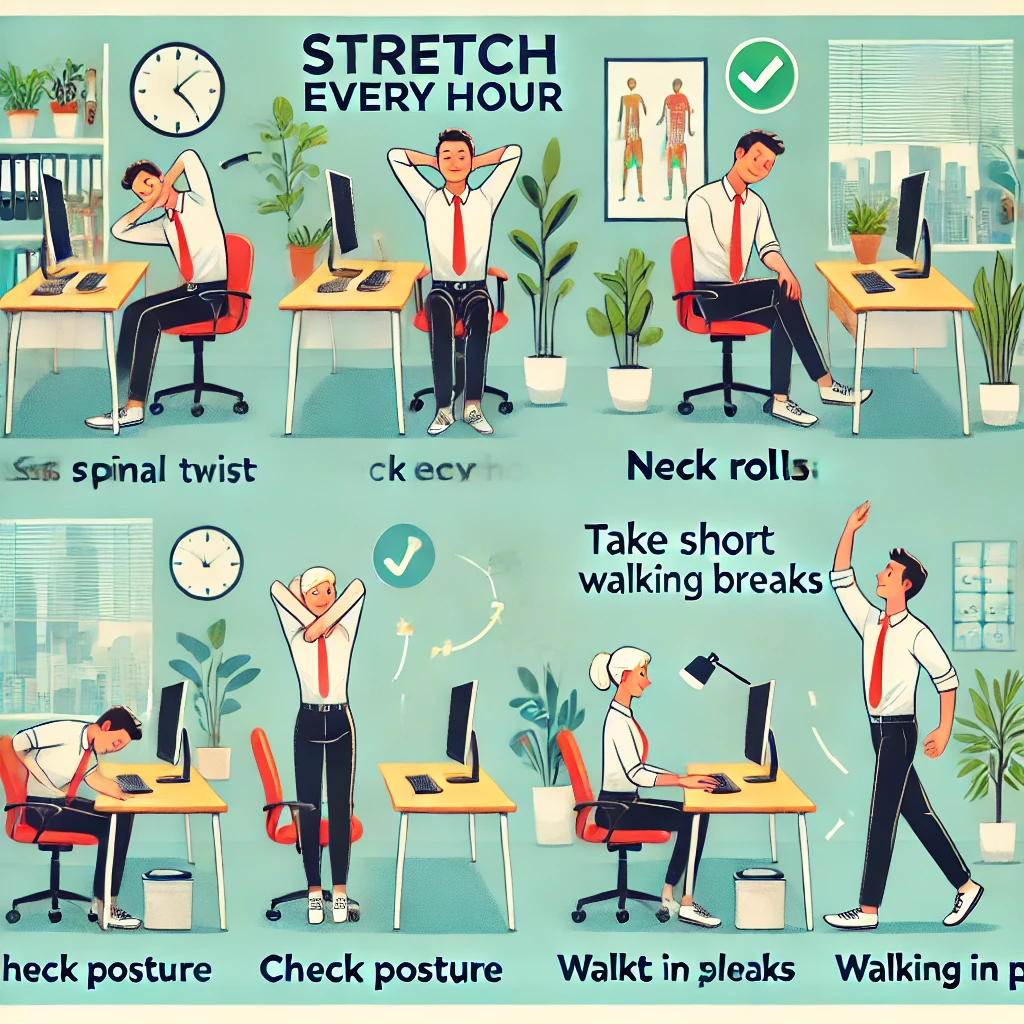 앉은 자세 많은 직장인을 위한 운동 팁