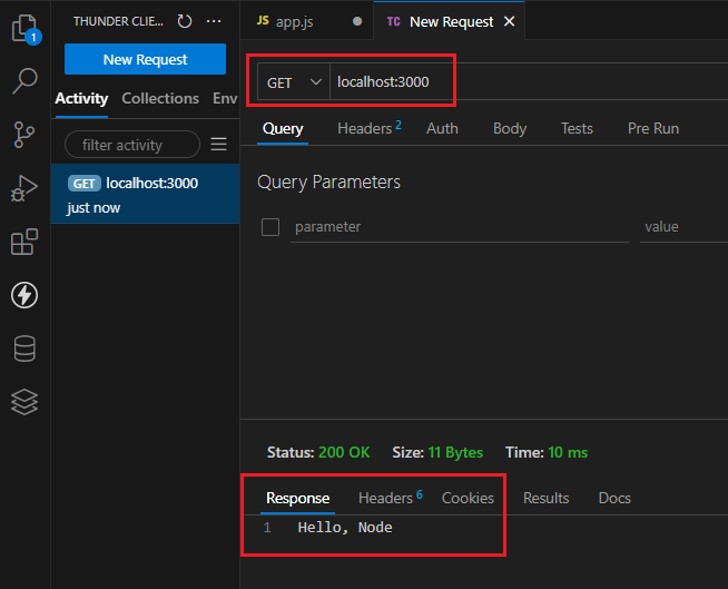 thunder client 요청