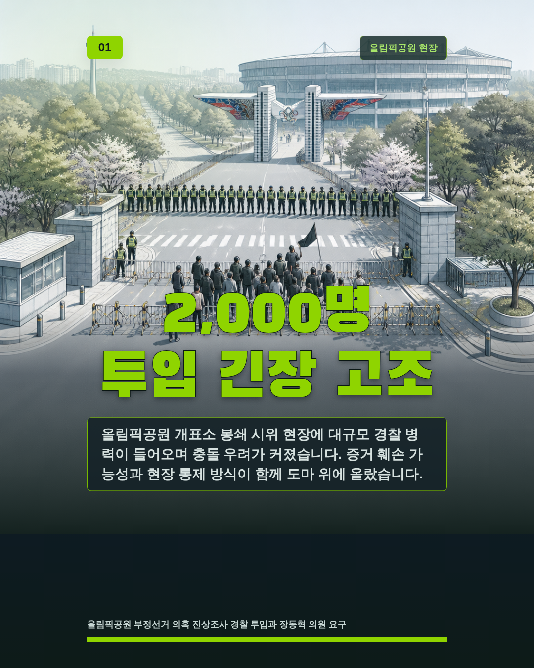 2,000명 투입 긴장 고조
