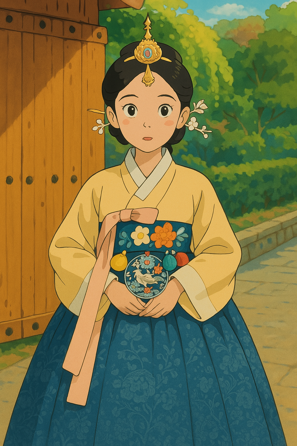 지브리 스타일 한복