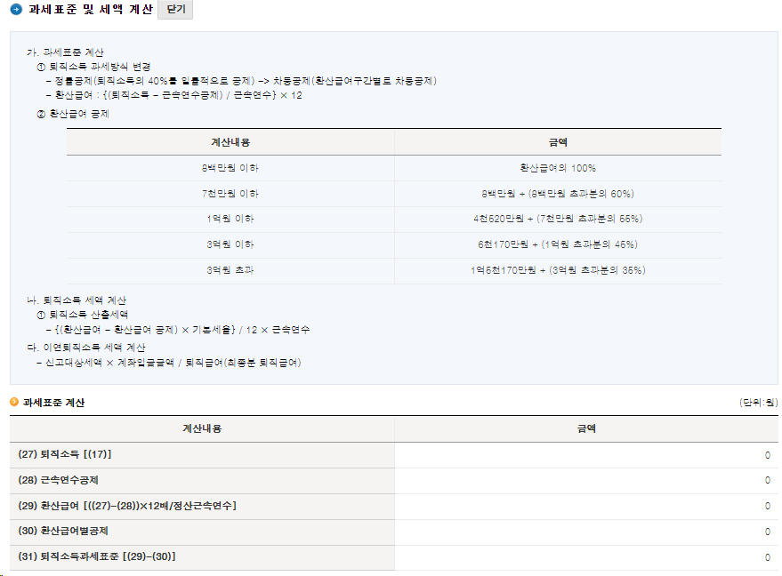 퇴직금(퇴직급여) 세금 쉬운 계산방법ㅣ퇴직소득 과세표준 및 산출세액