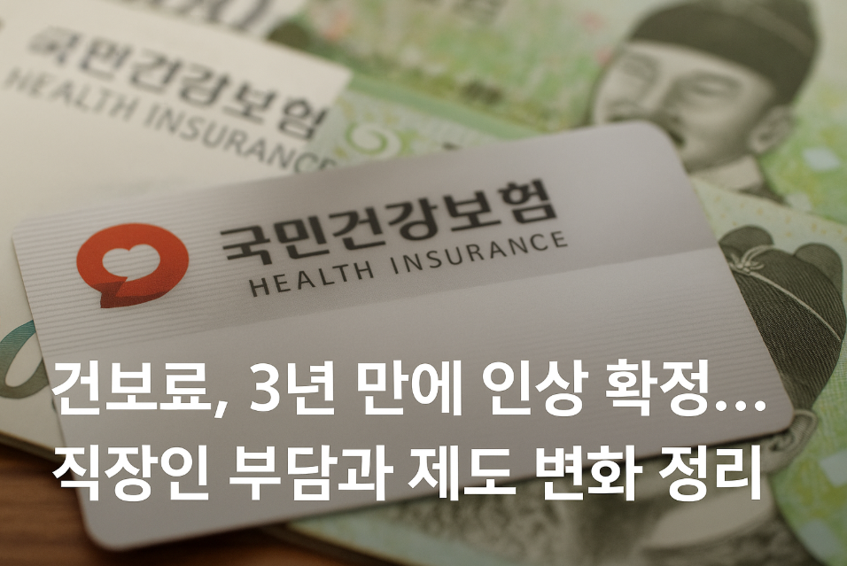 건보료, 3년 만에 인상 확정으로 직장인 부담과 제도 변화 정리