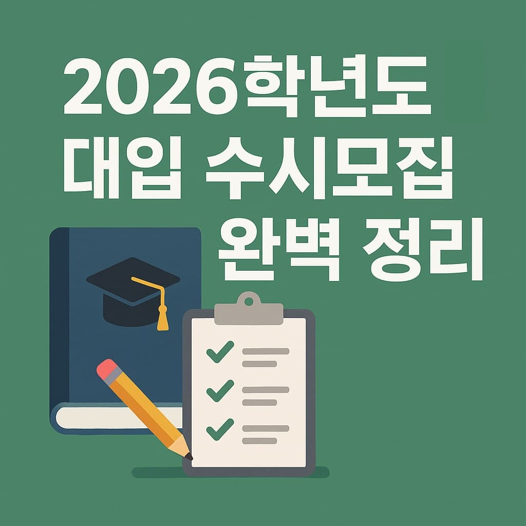2026학년도 대입 수시모집 완벽 정리! 주요 일정 및 전략 총정리