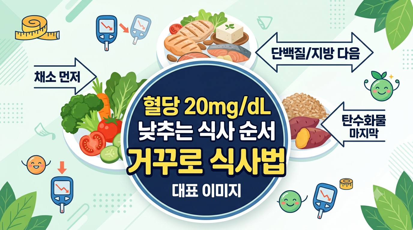 혈당 20mg/dL 낮추는 식사 순서 거꾸로 식사법