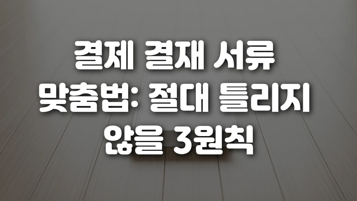 결제 결재 서류 맞춤법 절대 틀리지 않을 3원칙