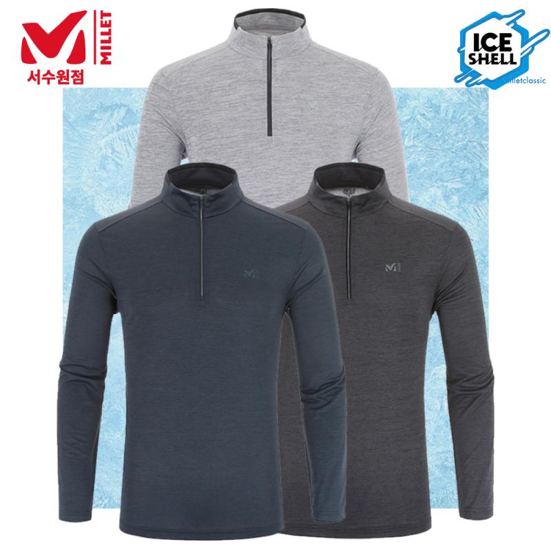 밀레 냉감티셔츠 메가쿨L 긴팔 집업 티셔츠 남자 기능성 등산복상의