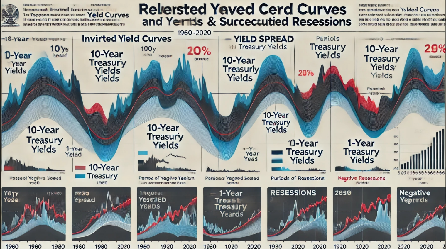 장단기 금리 역전에 관한 역사적 사례를 인포그래픽으로 나타냈다.
