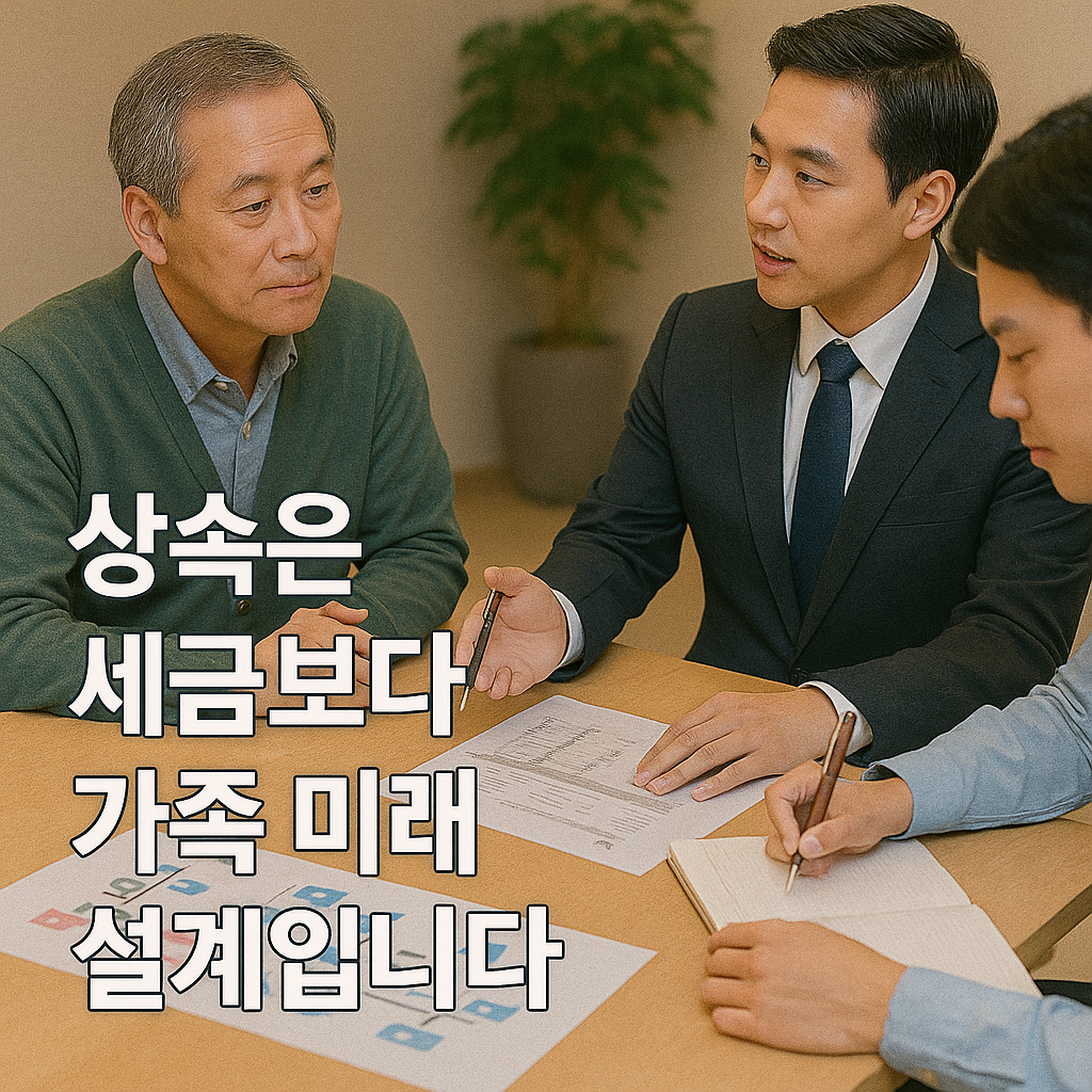 상속 상담을 받는 아버지와 자녀