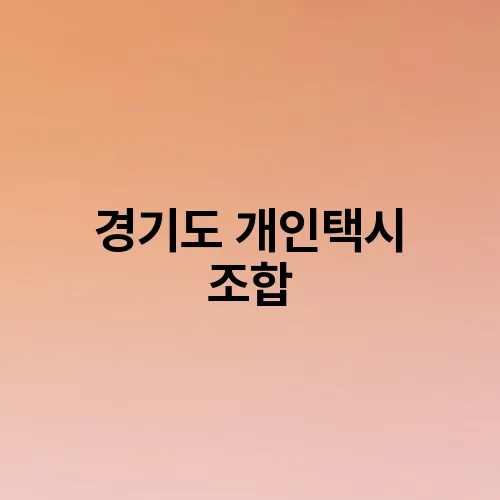 경기도 개인택시 조합