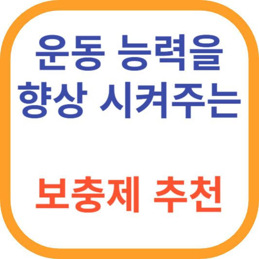 운동 능력을 향상 시켜주는 보충제 추천