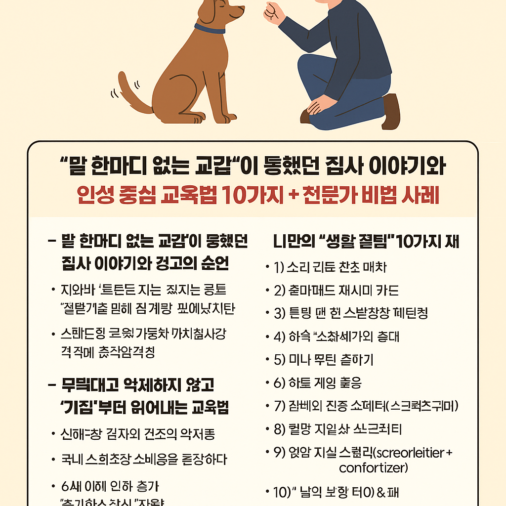 &ldquo;짖지 않고 신뢰받는 반려견 만들기: 인성 중심 교육법 10가지