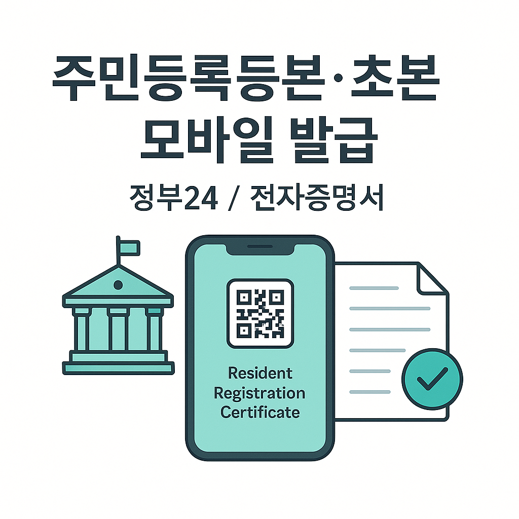 주민등록등본&middot;초본 모바일 발급 2025