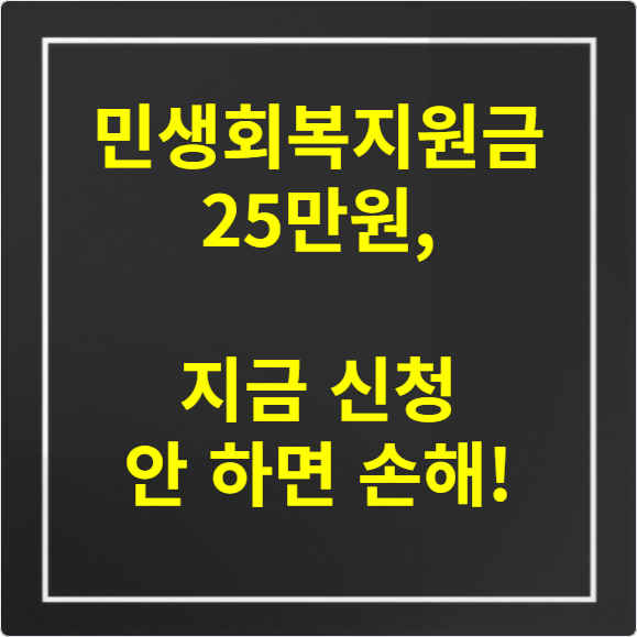 민생회복지원금 25만원, 지금 신청 안 하면 손해!