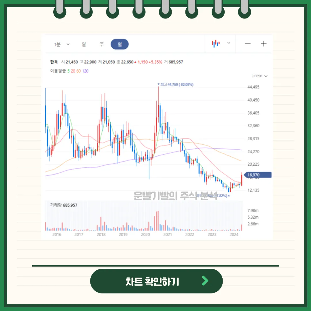 한독 일봉/월봉차트