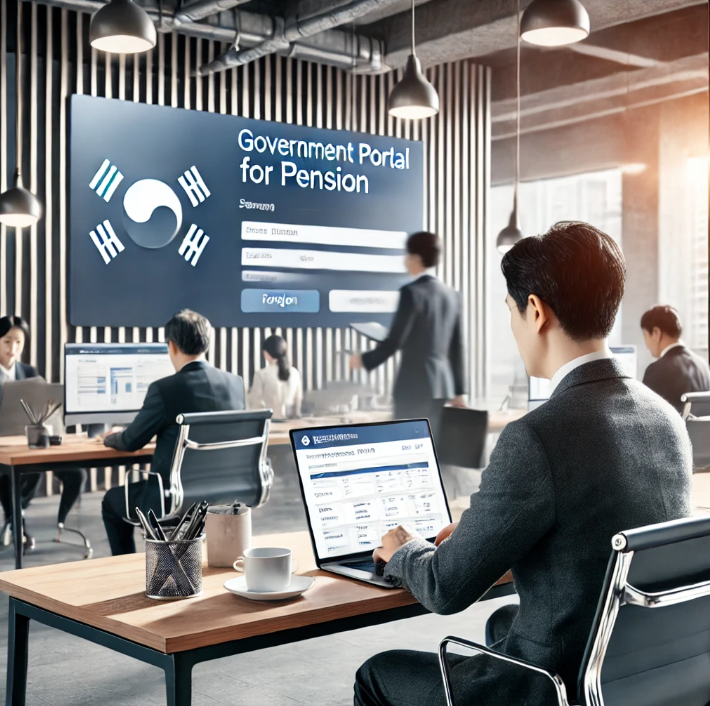 국민연금 모바일 앱이나 웹사이트를 통해 심서청구를 진행하는 모습