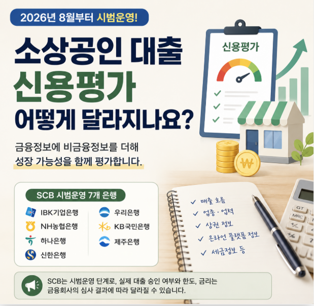 소상공인 신용평가 달라지는점