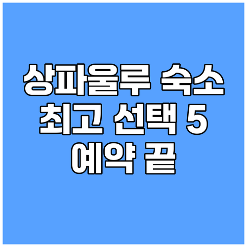 상파울루 숙소 예약 고민 끝 최고의 