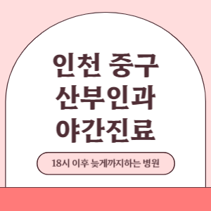 인천 중구 야간진료 산부인과 병원 (18시 이후 늦게까지하는 병원)
